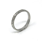 Belais Wedding Band - Art Deco Era 18k White Gold Eternity Design 2.19 MM Ring - Vintage Circa 1930s Size 5 Stacking Bridal Fine 20s Jewelry