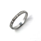 Belais Wedding Band - Art Deco Era 18k White Gold Eternity Design 2.19 MM Ring - Vintage Circa 1930s Size 5 Stacking Bridal Fine 20s Jewelry