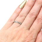 Belais Wedding Band - Art Deco Era 18k White Gold Eternity Design 2.19 MM Ring - Vintage Circa 1930s Size 5 Stacking Bridal Fine 20s Jewelry