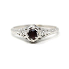 Art Deco Garnet Ring - Vintage 18k White Gold Natural Red Gemstone - Circa 1930s Era Size 8 3/4 Filigree January Birthstone Fine 30s Jewelry