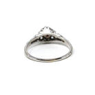 Art Deco Garnet Ring - Vintage 18k White Gold Natural Red Gemstone - Circa 1930s Era Size 8 3/4 Filigree January Birthstone Fine 30s Jewelry