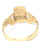 Vintage Claddagh Ring - Retro 9ct Yellow Gold Heart Clasped Hand Crown - Hallmarked 1987 Size 7 Friendship Love Loyalty Fine Irish Jewelry