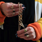 Equestrian Pocket Watch Chain - Victorian Gold Filled Riding Crop T Bar Swivel Clip - Antique Circa 1890s Era Horse Bridle Unisex Jewelry