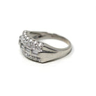 Platinum Diamond Band - Mid Century .65 CTW Natural Round & Baguette Cuts - Circa 1950s Size 6 Fine Wedding Band Qualitative Report Jewelry