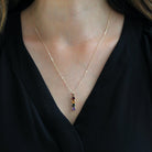 Gemstone Hearts Necklace - Estate 14k Yellow Gold Rainbow Birthstones - Circa 2000's Era Garnet Citrine Tourmaline Amethyst Fine Y2K Jewelry