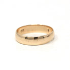 Vintage Inscribed Wedding Band - Art Deco 6k Yellow Gold Unadorned Plain Ring - Dated 1931 Size 7 Classic Simple Unisex 30s Fine Jewelry