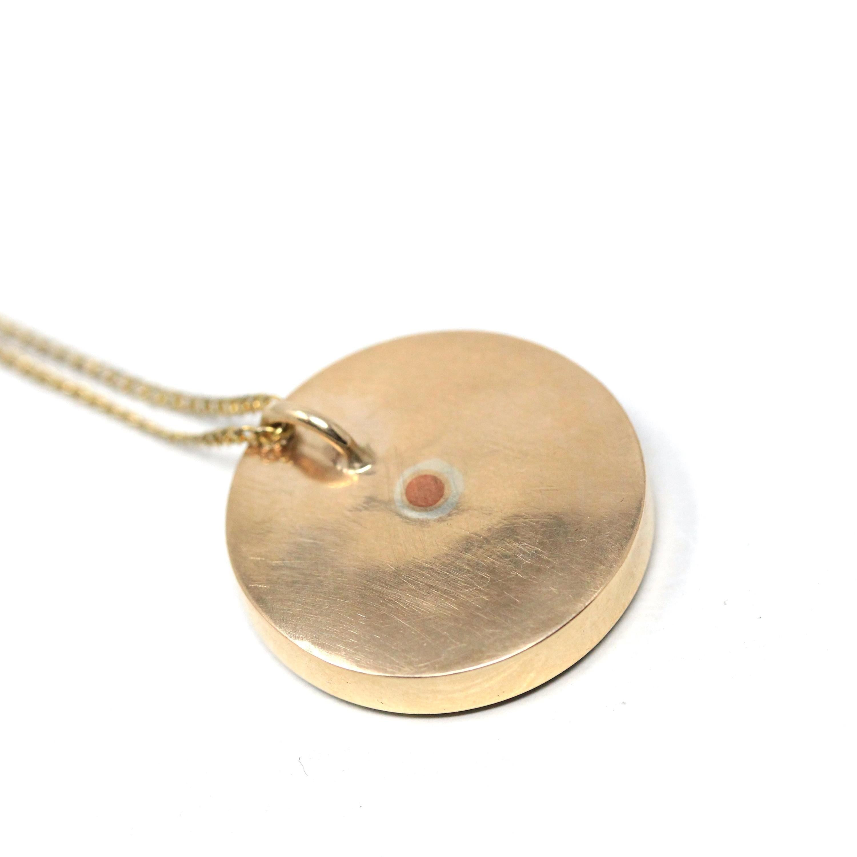 Gold In Quartz Pendant Victorian 10k Rose Gold Round Necklace