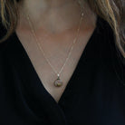 Gold Nugget Necklace - Estate Gold Filled Shaker Fob Charm Souvenir Pendant - Modern Circa 1980s Alaskan Gold Rush Flakes Souvenir Jewelry