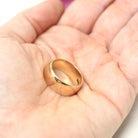 Vintage Ring Band - 7.18 MM Wide 9k Yellow Gold London England UK - Circa 1970 Size 6 1/2 English Hallmarks 1977 Fine Minimalist 70s Jewelry