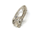 Art Deco Brooch - Vintage 14k White Gold Filigree Bow Ribbon Motif Statement Pin - Circa 1930s Era Created Sapphire Fine Oval 30s Jewelry