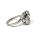 Mid Century Diamond Swirl Ring - Vintage 14K White Gold .50 CTW Diamond Gemstones - Circa 1950s Era Size 6 1/2 Fine Engagement Jewelry