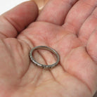 Floral Wedding Band - Vintage Art Deco 18k White Gold Flower Eternity Ring - Circa 1930s Era Size 5 1/2 Bridal Unisex Fine 30s Era Jewelry