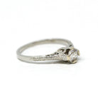 Vintage Diamond Ring - Art Deco 18k White Gold Natural Gemstone Basket Cathedral Solitaire - Circa 1930s Size 6 1/2 Filigree Fine Jewelry