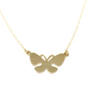 Modern Butterfly Necklace - Estate 14k Yellow Gold Figural Winged Insect Pendant Necklace - Circa 2000's Era Statement Bug Fine Jewelry