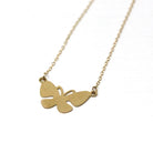 Modern Butterfly Necklace - Estate 14k Yellow Gold Figural Winged Insect Pendant Necklace - Circa 2000's Era Statement Bug Fine Jewelry