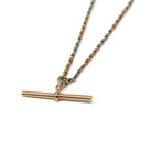 Pocket Watch Chain - Antique 9ct Rose White Two Tone Gold T Bar Swivel Clip Choker Necklace - Circa 1920s Era Fashion Accessory Fine Jewelry
