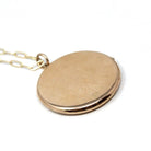 Vintage Photo Locket - Retro Era 9k Yellow Gold Round Keepsake Pendant Necklace - Circa 1940s Original Photographs Fine English Jewelry