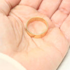 Wide Cigar Band - Vintage 9k Yellow Gold London England UK - Circa 1970s Era Size 8 3/4 English Hallmarks 1979 Fine Minimalist 70s Jewelry