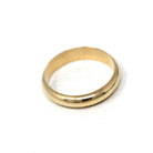 Milgrain Wedding Band - Modern 14k Yellow Gold Unadorned Plain 4.35 MM Ring - Circa 1940s Era Size 6.25 Unisex Stacking Fine 40s Era Jewelry