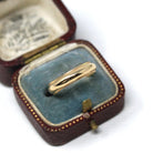 Milgrain Wedding Band - Modern 14k Yellow Gold Unadorned Plain 4.35 MM Ring - Circa 1940s Era Size 6.25 Unisex Stacking Fine 40s Era Jewelry