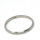 Dated 1927 Band - Art Deco 19k White Gold Hand Engraved Inscribed Wedding Ring - Antique Size 7 Circa 1920s Stacking Unisex Fine 20s Jewelry