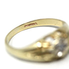 Star Diamond Ring - Modern Estate 9k Yellow Gold Natural .05 CT Gemstone Ring - Vintage Circa 1990s Size 8 Celestial Fine Bridal Jewelry