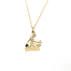 Estate Virgo Necklace - Modern 14k Yellow Gold Maiden Astrological Sign Charm Pendant - Circa 2000's Zodiac Celestial Earth Element Jewelry