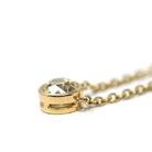 Dainty Diamond Necklace - Modern 14k Yellow Gold .68 CT Natural Diamond Bezel - Antique Old European Cut Gemstone Fine Minimalist Jewelry
