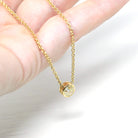 Dainty Diamond Necklace - Modern 14k Yellow Gold .68 CT Natural Diamond Bezel - Antique Old European Cut Gemstone Fine Minimalist Jewelry