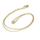 Dainty Diamond Necklace - Modern 14k Yellow Gold .68 CT Natural Diamond Bezel - Antique Old European Cut Gemstone Fine Minimalist Jewelry