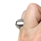 Created White Spinel Ring - Retro 10k White Gold Chunky Statement - Vintage 1960s Era Size 4 1/2 Men's Unisex Brushed Finish Fine Jewelry