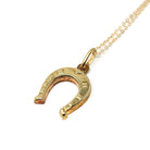 Vintage Horseshoe Pendant - Retro 18k Yellow Gold Pendant Nail Studded Necklace - Circa 1970s Era Good Luck Equestrian Horse Fine Jewelry