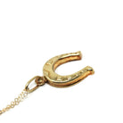 Vintage Horseshoe Pendant - Retro 18k Yellow Gold Pendant Nail Studded Necklace - Circa 1970s Era Good Luck Equestrian Horse Fine Jewelry