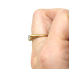 Antique Diamond Band - Edwardian 18k Yellow Gold & Platinum Genuine Natural Gemstones - Vintage 1910s Five Stone Ring Size 6 Fine Jewelry