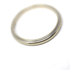 Vintage Wedding Band - Mid Century 14k White Gold Milgrain Plain Stacking Ring with Inscription - Dated 1954 Size 5 1/2 Fine Bridal Jewelry