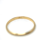 Modern Dainty Band - Minimalist 14k Yellow Gold Unadorned Plain Polished Ring- Circa 2000s Estate Size 6 1/2 Simple Stacking Fine Jewelry