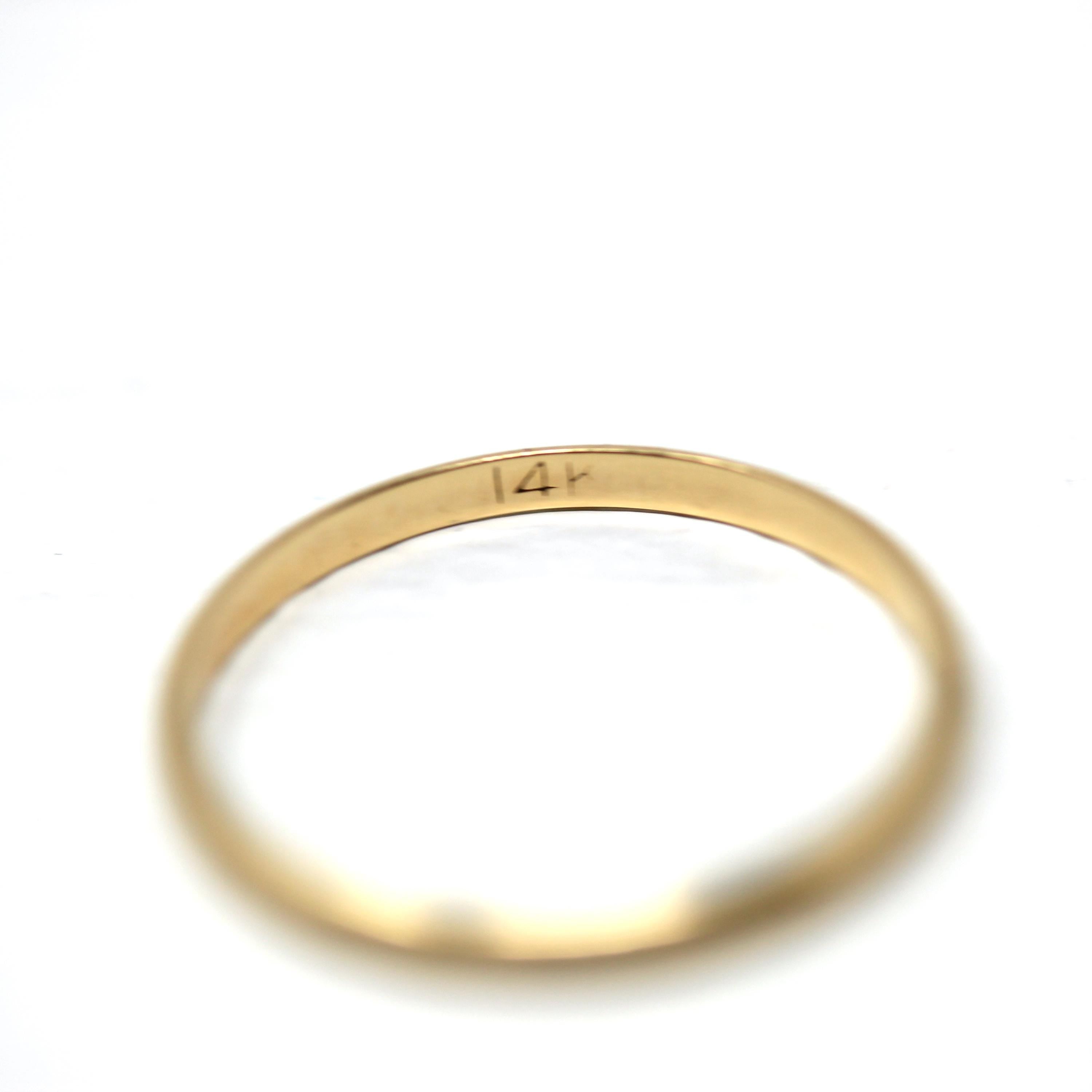 Modern Dainty Band - Minimalist 14k Yellow Gold Unadorned Plain Polished Ring- Circa 2000s Estate Size 6 1/2 Simple Stacking Fine Jewelry