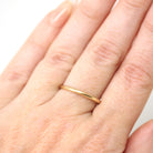 Modern Dainty Band - Minimalist 14k Yellow Gold Unadorned Plain Polished Ring- Circa 2000s Estate Size 6 1/2 Simple Stacking Fine Jewelry