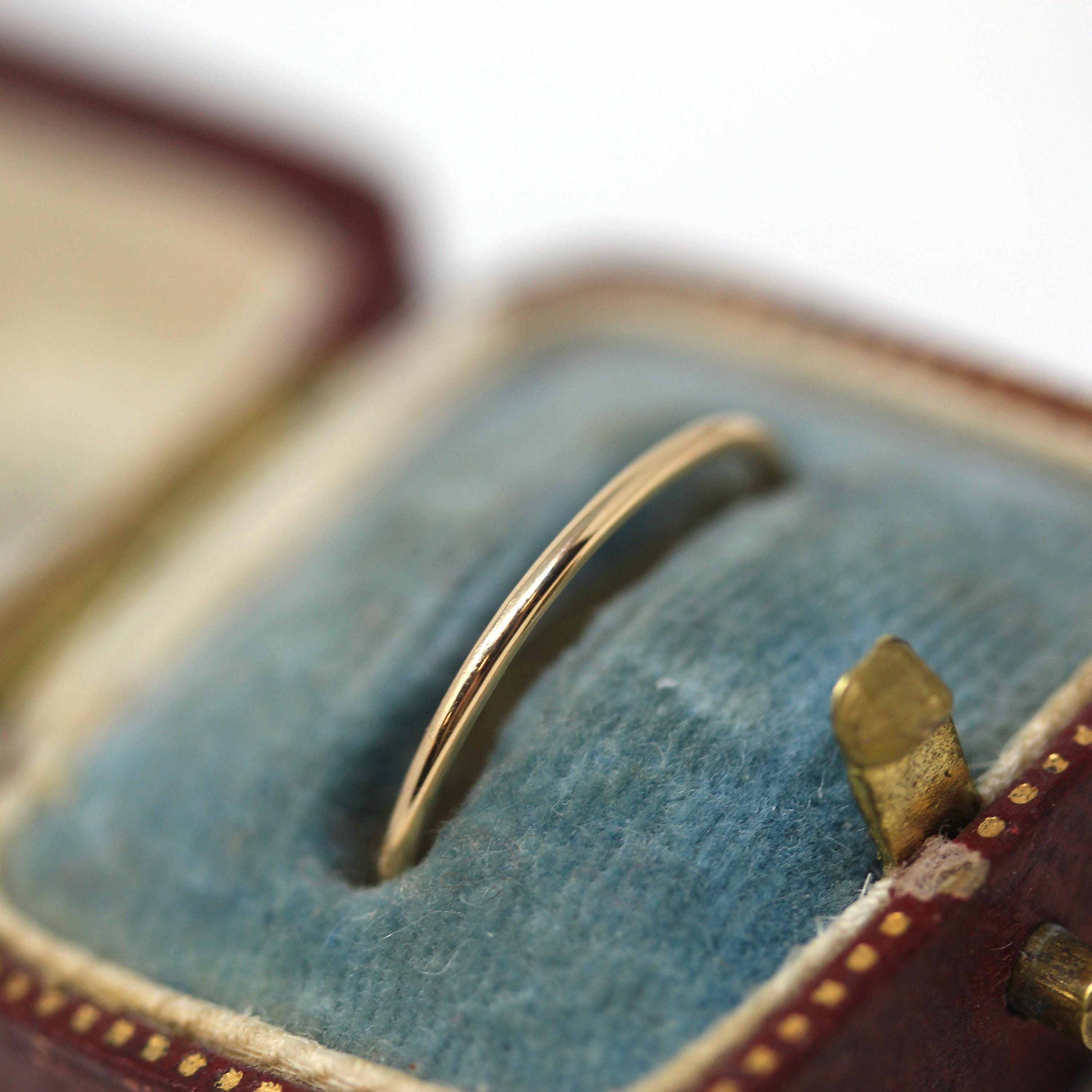 Antique Dainty Gold Band - Edwardian 10k Yellow Gold Stick Pin Conversion Stacking Ring - Vintage 1910s Size 7 Minimalist Fine Jewelry