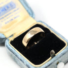 Art Deco Inscribed Wedding Band - Vintage 6k Yellow Gold Unadorned Plain Ring - Dated 1931 Size 6 1/2 Classic Simple Unisex 30s Fine Jewelry