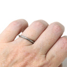 Antique Wedding Band - Art Deco Era 18k White Gold Eternity Floral Ring - Vintage Circa 1930s Size 4 3/4 Stacking Bridal Fine 30s Jewelry