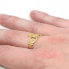 Vintage Claddagh Ring - Irish 18k Yellow Gold Heart Clasped Hand Crown - Dated 1961 Size 9 Friendship Love Loyalty Dublin Hallmark Jewelry