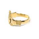 Vintage Claddagh Ring - Irish 18k Yellow Gold Heart Clasped Hand Crown - Dated 1961 Size 9 Friendship Love Loyalty Dublin Hallmark Jewelry
