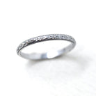 Art Deco Band - Vintage Sterling Silver Flower Eternity Design 2.06MM Ring - 1930s Era Size 7 Signed U Arrow Uncas Floral Promise Jewelry