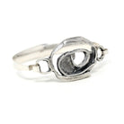 Vintage Swirl Bangle Bracelet - Retro Sterling Silver Organic Shape Funky Clasp Statement - Circa 1970s Era Fashion Accessory 70s Jewelry