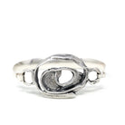 Vintage Swirl Bangle Bracelet - Retro Sterling Silver Organic Shape Funky Clasp Statement - Circa 1970s Era Fashion Accessory 70s Jewelry