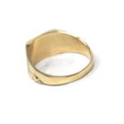 Letters "JA" Ring - Retro 14k Yellow Gold Engraved Cursive Initial Script Signet Band - Vintage Circa 1970s Size 7 Statement Fine Jewelry