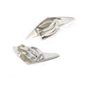 Hans Hensen Earrings - Vintage Sterling Silver Boomerang Non- Pierced Style Clip Backs - Vintage Circa 1930s Era Bold Statement 30s Jewelry