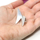 Hans Hensen Earrings - Vintage Sterling Silver Boomerang Non- Pierced Style Clip Backs - Vintage Circa 1930s Era Bold Statement 30s Jewelry