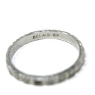 Belais Wedding Band - Art Deco Era 18k White Gold Eternity Design 2.19 MM Ring - Vintage Circa 1930s Size 5 Stacking Bridal Fine 20s Jewelry